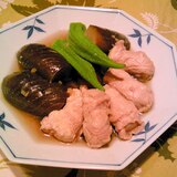 高野豆腐の豚肉巻となすの煮物